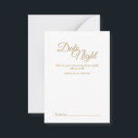 Conselho Simples Cartão de Aviso Noturno de Data de Caligra<br><div class="desc">Este simples cartão noturno de caligrafia dourada traz um luxo elegante mas moderno a um casamento minimalista e mais tradicional ou formal. A caligrafia casual permite um sentimento antigo,  enquanto o design neutro de classe pode ser combinado com quaisquer aspectos únicos da celebração do casamento.</div>