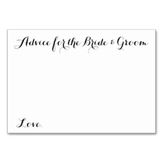 Conselhos de Casamento de Cartões para Noiva e Noi