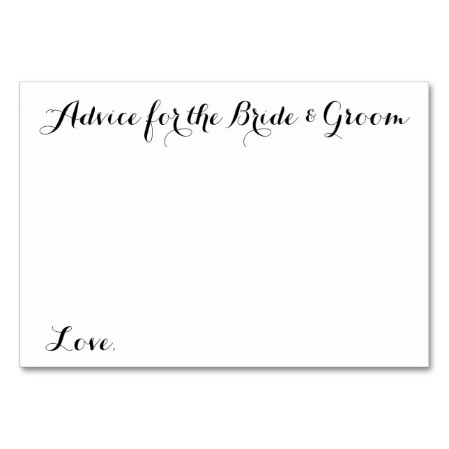 Conselhos de Casamento de Cartões para Noiva e Noi (Frente)