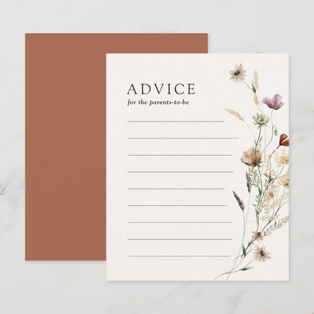 Conselhos de Chá de fraldas de Flores Selvagens pa (Frente/Verso)