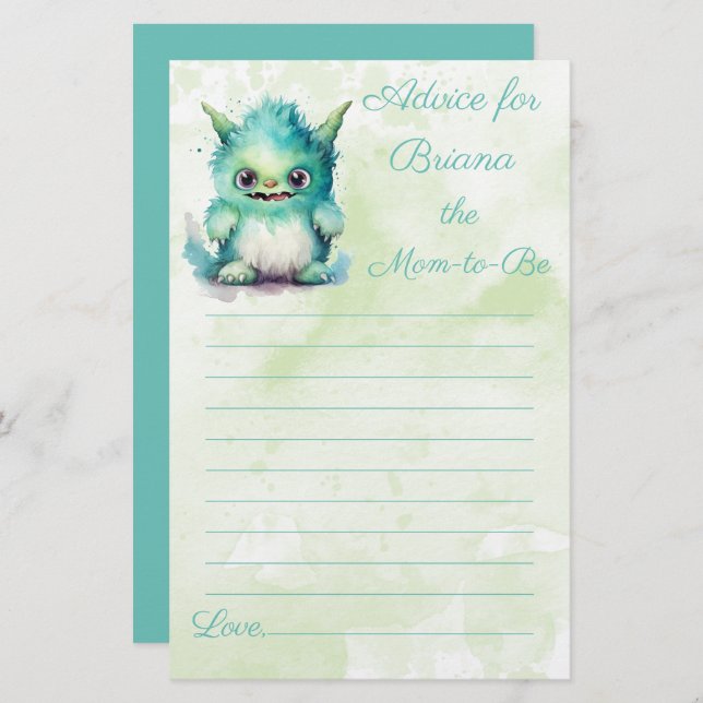 Conselhos de Chá de fraldas de Monstro das Hallowe (Frente/Verso)