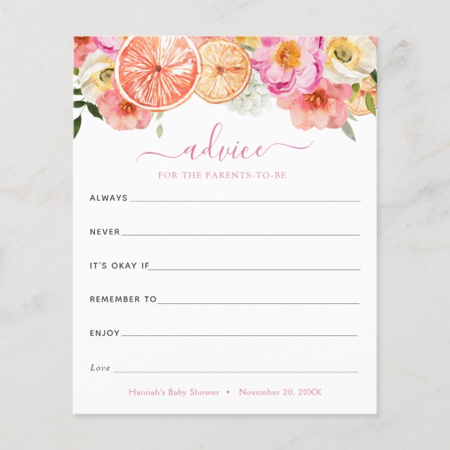 Conselhos de Flores de Citrus Rosa para os Futuros (Frente)