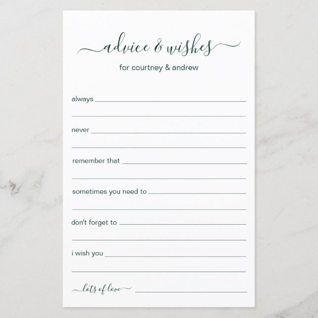 Conselhos e Desejos (Frente)