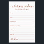 Conselhos e Desejos<br><div class="desc">Estas folhas simples, aterrorizadas e brancas, modernas, mínimas, escritas à mão, Advice & Wish são perfeitas para ter chá de panela, janto de ensaio ou convidados de casamento a preencher para o casal feliz. As pessoas vão adorar ter as ordens - tornam tão fácil deixar palavras amáveis de conselhos e...</div>