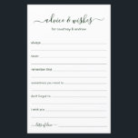Conselhos e Desejos<br><div class="desc">Esses simples, verdes e brancos florestais, modernos, mínimos, guião manuscrito Os lençóis Advice & Wish são perfeitos para ter chá de panela, janto de ensaio ou convidados de casamento preenchidos para o casal feliz. As pessoas vão adorar ter as ordens - tornam tão fácil deixar palavras amáveis de conselhos e...</div>