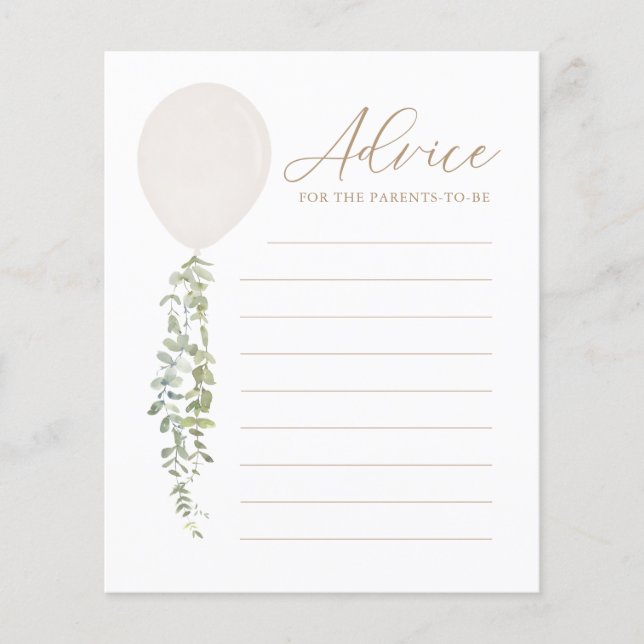 Conselhos para o Jogo de Chá de fraldas do Balão B (Frente)