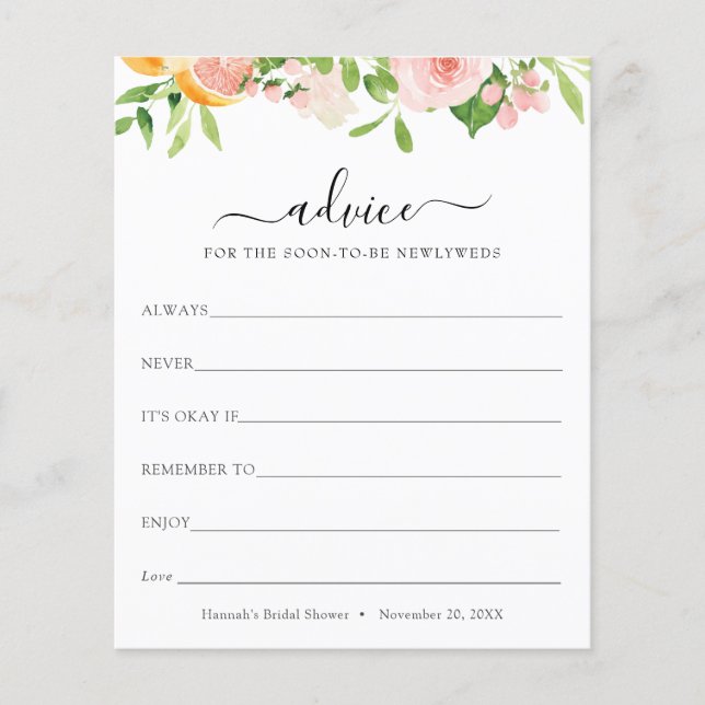 Conselhos para os Newlyweds (Frente)