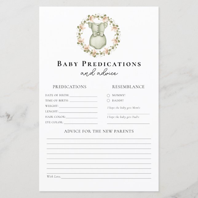 Conselhos para Parentes Jogo de Chá de fraldas Boh (Frente)