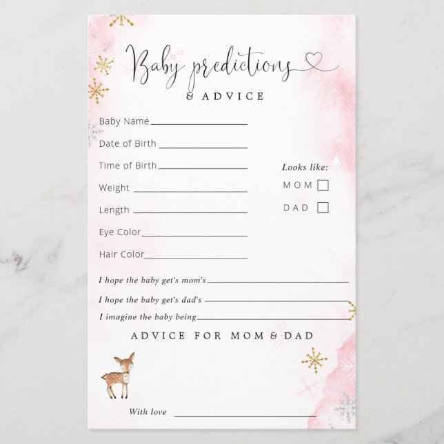 Conselhos sobre o Chá de Rapariga de inverno (Frente)