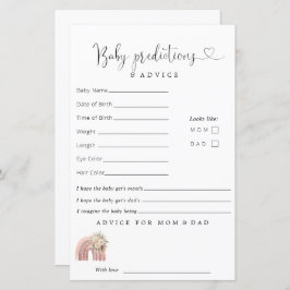 Conselhos sobre previsões do Chá de fraldas Boho R