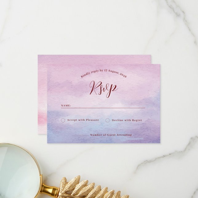 Consola romântica convite para casamento rsvp (Frente/Verso In Situ)