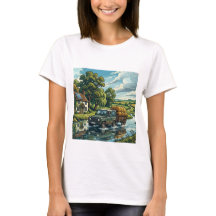 Constable's Hay Wain Reimaginado - Camiseta Femini