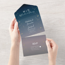 Constelação Boda Céu Ombre Dourado