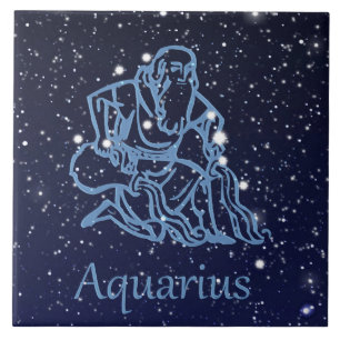 Constelação de Aquarius e Sinal de Zodíaco com Est