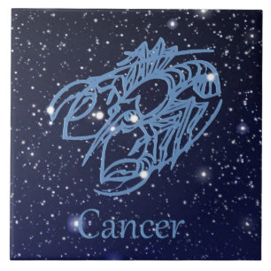 Constelação de cancer e Sinal Zodiac com Estrela