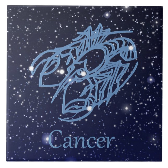 Constelação de cancer e Sinal Zodiac com Estrelas (Frente)