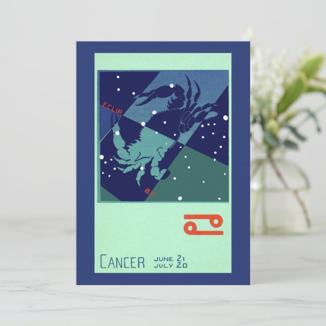 Constelação de caranguejo cancer Vintage Astrologi (Em pé/Frente)