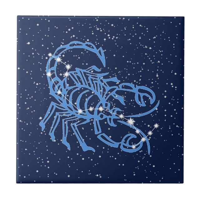 Constelação de Escorpião e Signo Solar com Estrela (Frente)