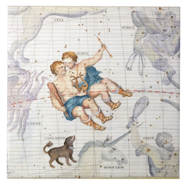Constelação de Gêmeos com menor de Canis, placa 13 (Frente)