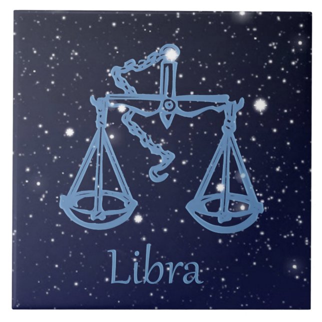 Constelação de Libra e Sinal de Zodíaco com Estrel (Frente)