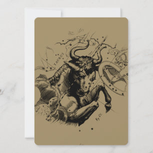 Constelação de Touro Hevelius 1690 Gravura