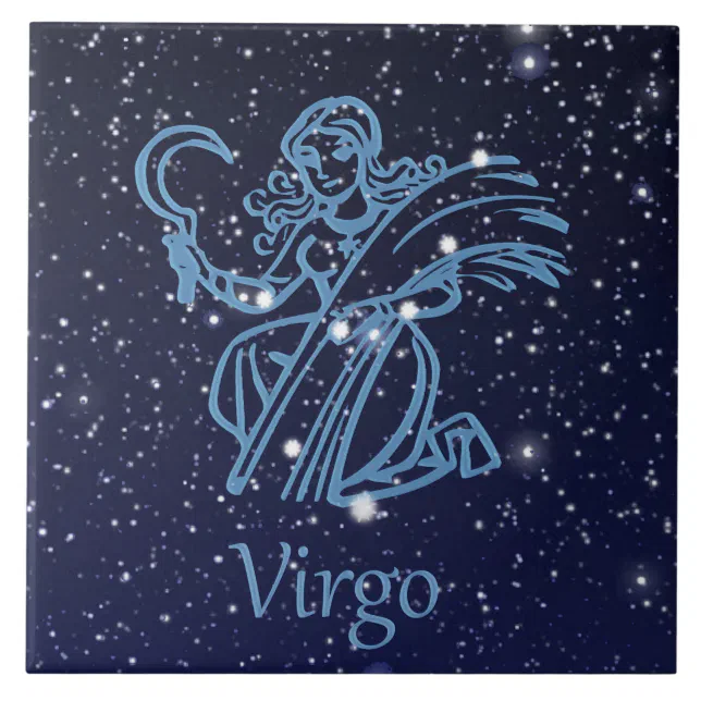 Constela o de Virgem e Sinal Zodiac com Estrelas