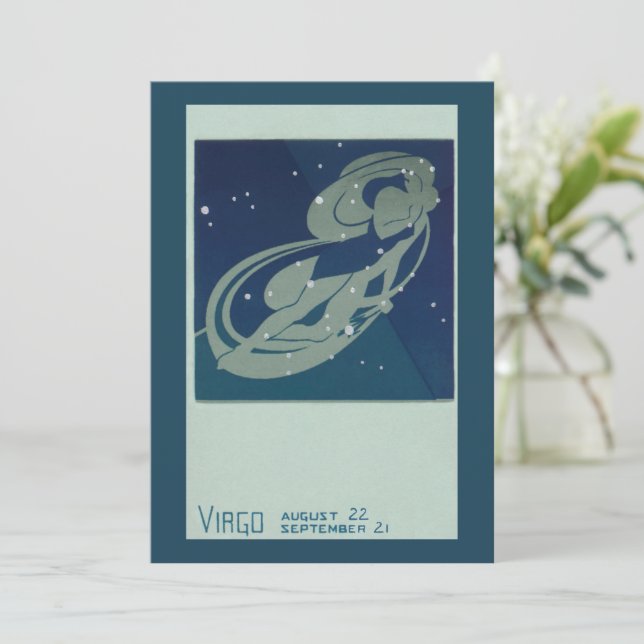 Constelação de Virgem Zodíaco Vintage Astrologia (Em pé/Frente)