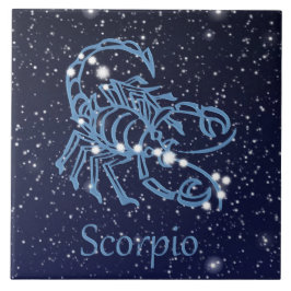 Constelação Scorpio e Sinal Zodiac com Estrelas