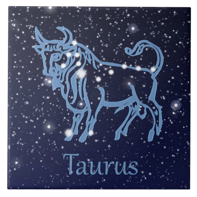 Constelação Taurus e Sinal Zodíaco com Estrelas (Frente)