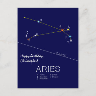 Constelação Zodiacal de Áries Cartão Postal