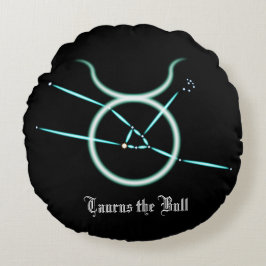 Constelação Zodíaco Touro Almofada Redonda