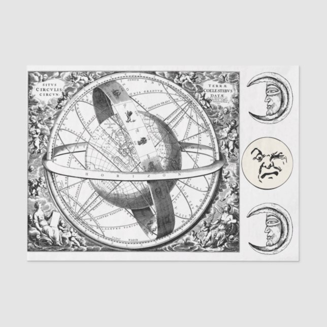 Constelações do Zodiac 22 Papel de Tecido Branco P (Frente )