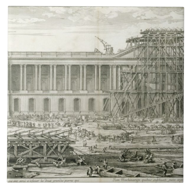 Construção da entrada principal do Louvre, Paris (Frente)