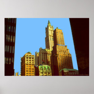 Construção de New York Woolworth - impressão da