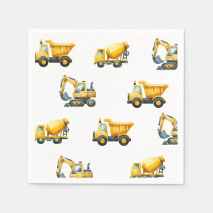 Construção, guardanapos de lixo amarelo