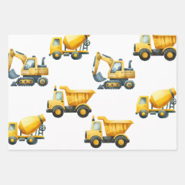 Construção, papel de embrulho de caminhão amarelo