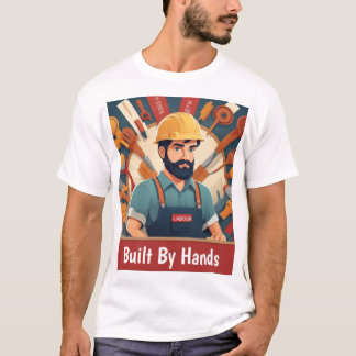 Construído por Mãos - Design de Camisa T do Trabal