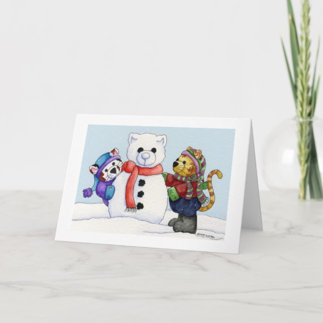 Construindo um Cartão de Gato de Neve (Frente)