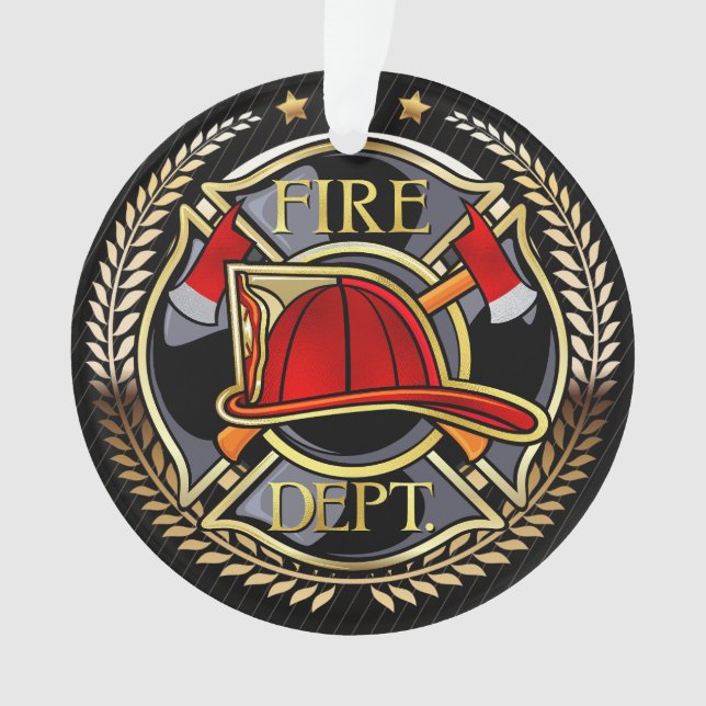 Consulte Traseiro - Ornamento Acrílico do Bombeiro (Frente)