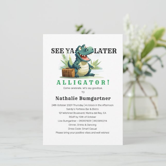 Consulte Ya Posterior Alligator Saindo do Convite (Em pé/Frente)