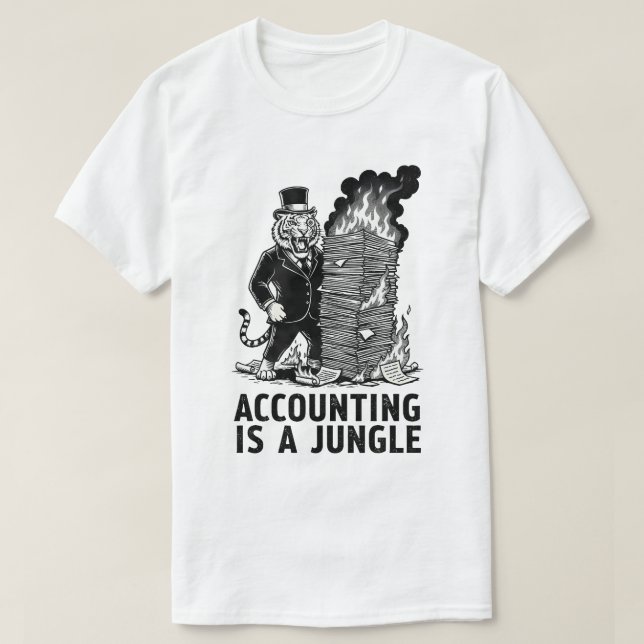 "Contabilidade É Uma Selva" Camisa engraçada de co (Frente do Design)