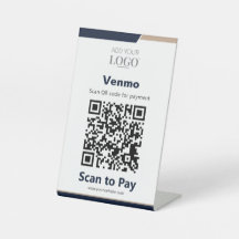 Contactless Checkout QR Code Scan to Pay Navy Gold