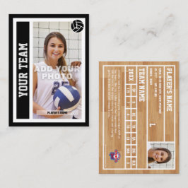 Contato Cartão Comercial Personalizado de Voleibol (Preto)