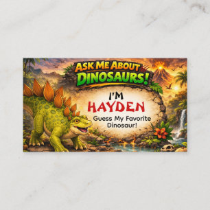Contato Cartão de Apresentação de Dinossauro Legal para Cr
