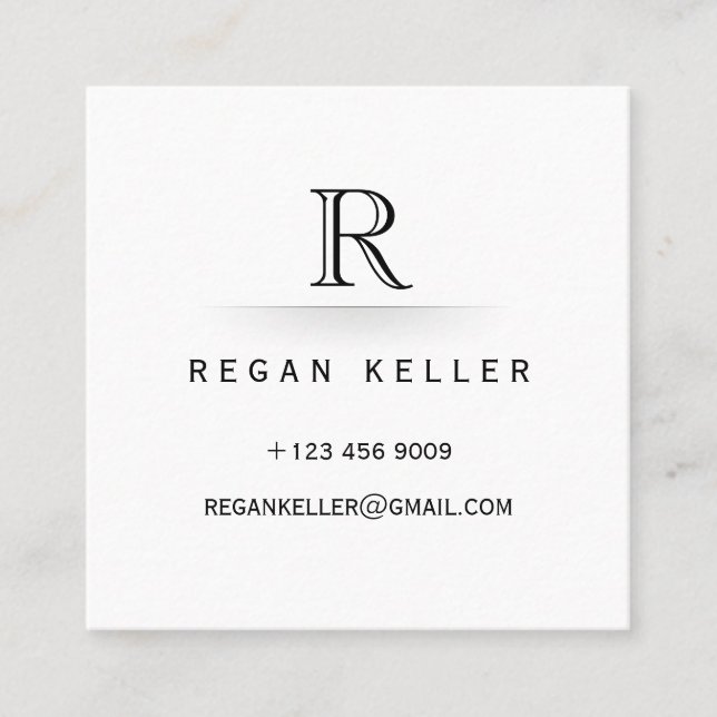 Contato Cartão de Chamada de Monograma Inicial de Menores  (Frente)