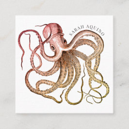 Contato Cartão de Chamada de Octopus Artístico