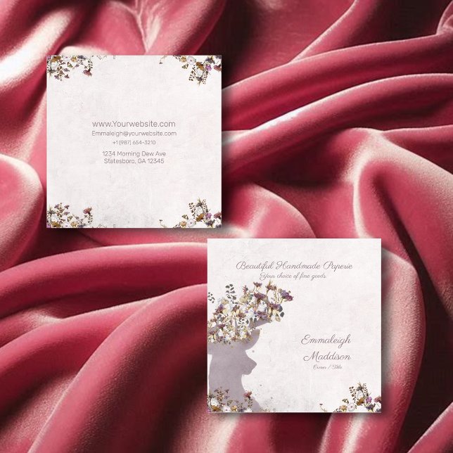 Contato Cartão de Chamada Dreamy Boho Chic Deer Monographi (Criador carregado)