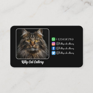 Contato Cartão De Chamada Preto Personalizado Para Catteri