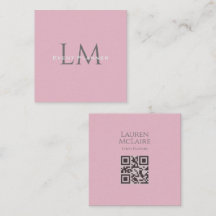 Cartão de Chamadas QR com Monograma Personalizado