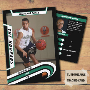 Contato Cartão de Comércio de Basquete em Lively Green Bla